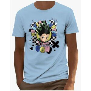 NWT Hunter X Hunter Gon Graphic T-Shirt Light Blue Mens Casual Tee, Size Medium